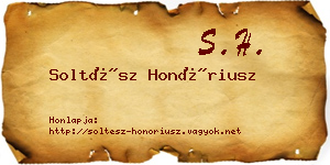 Soltész Honóriusz névjegykártya
